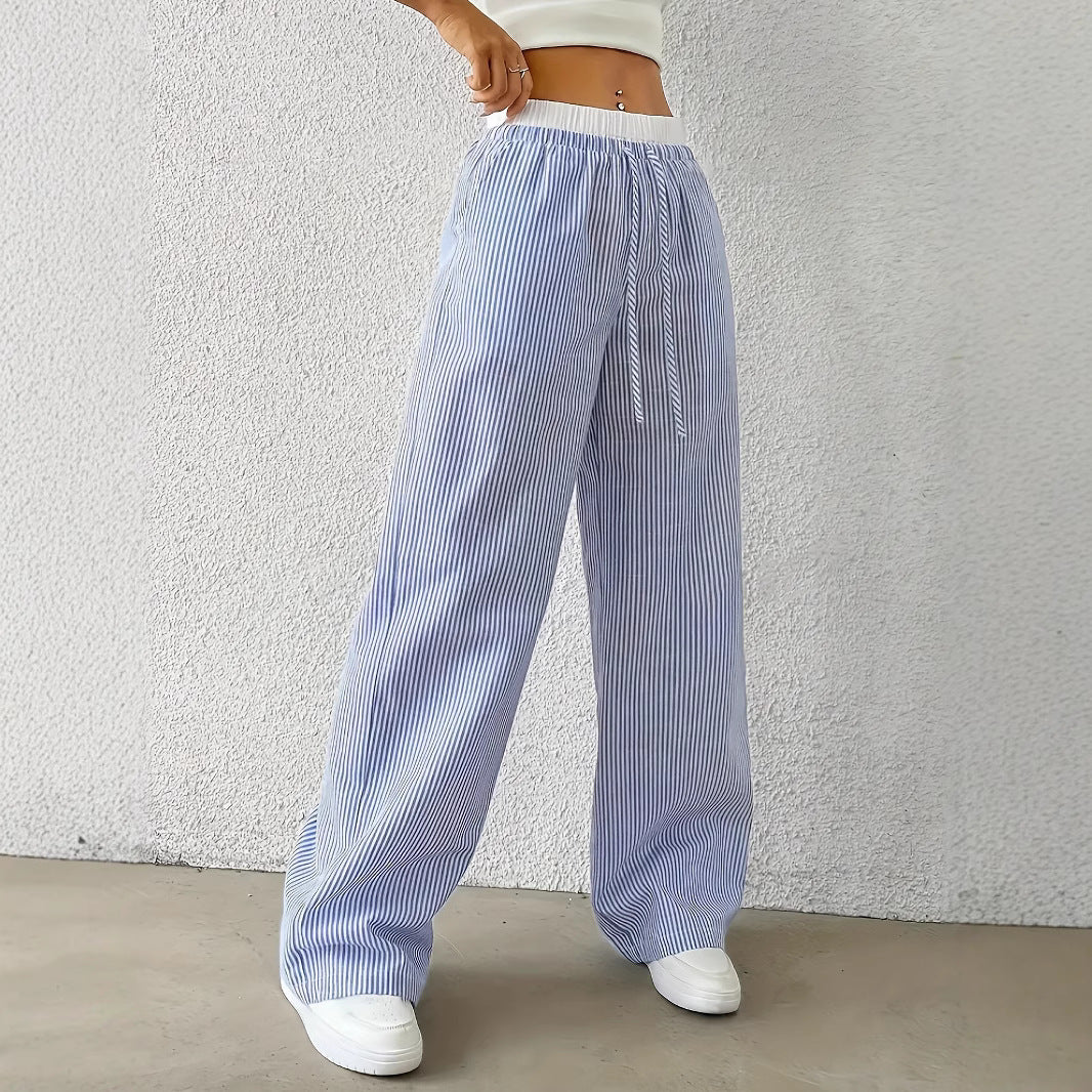 Striped Straight Trousers