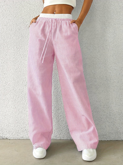 Striped Straight Trousers