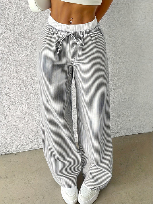 Striped Straight Trousers