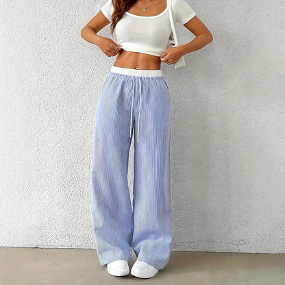 Striped Straight Trousers