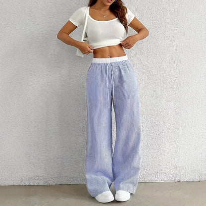 Striped Straight Trousers