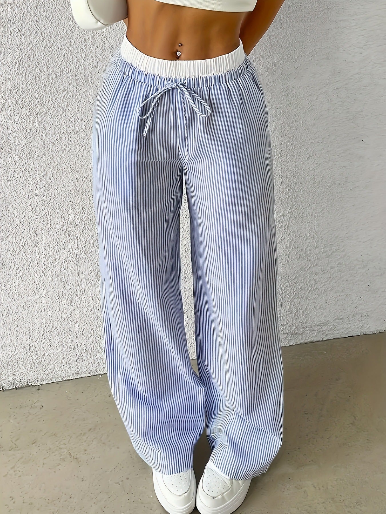 Striped Straight Trousers
