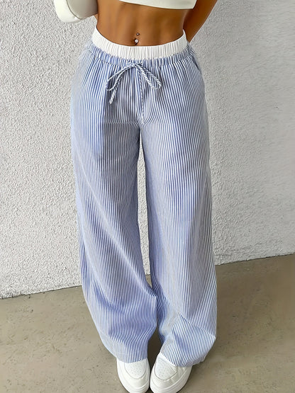 Striped Straight Trousers